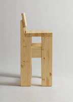 Vaarnii 001 Bar Stool สตูลสูงไม้ pine โครงสร้างแข็งแรง แสดงลายไม้ธรรมชาติ