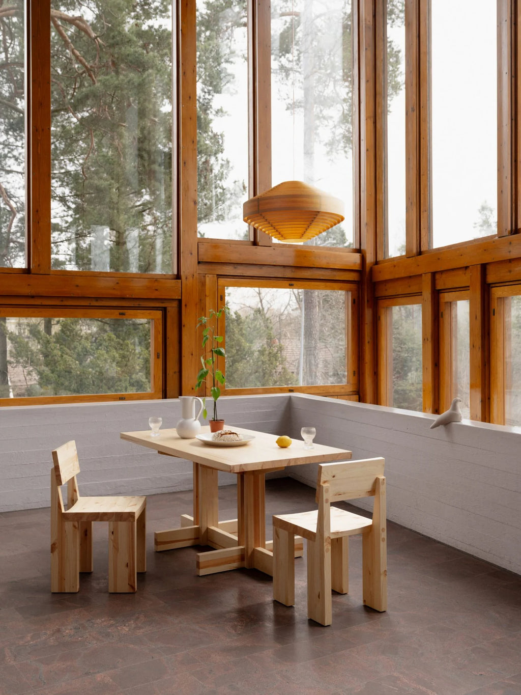 Vaarnii 001 Dining Table Rectangular โต๊ะอาหารไม้ pine ทรงสี่เหลี่ยม แสดงลายไม้ธรรมชาติ