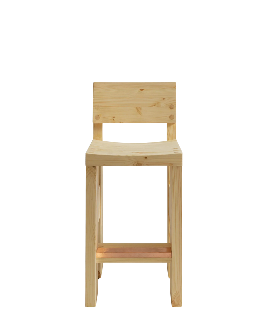 Vaarnii 001 Bar Stool สตูลสูงไม้ pine โครงสร้างแข็งแรง แสดงลายไม้ธรรมชาติ