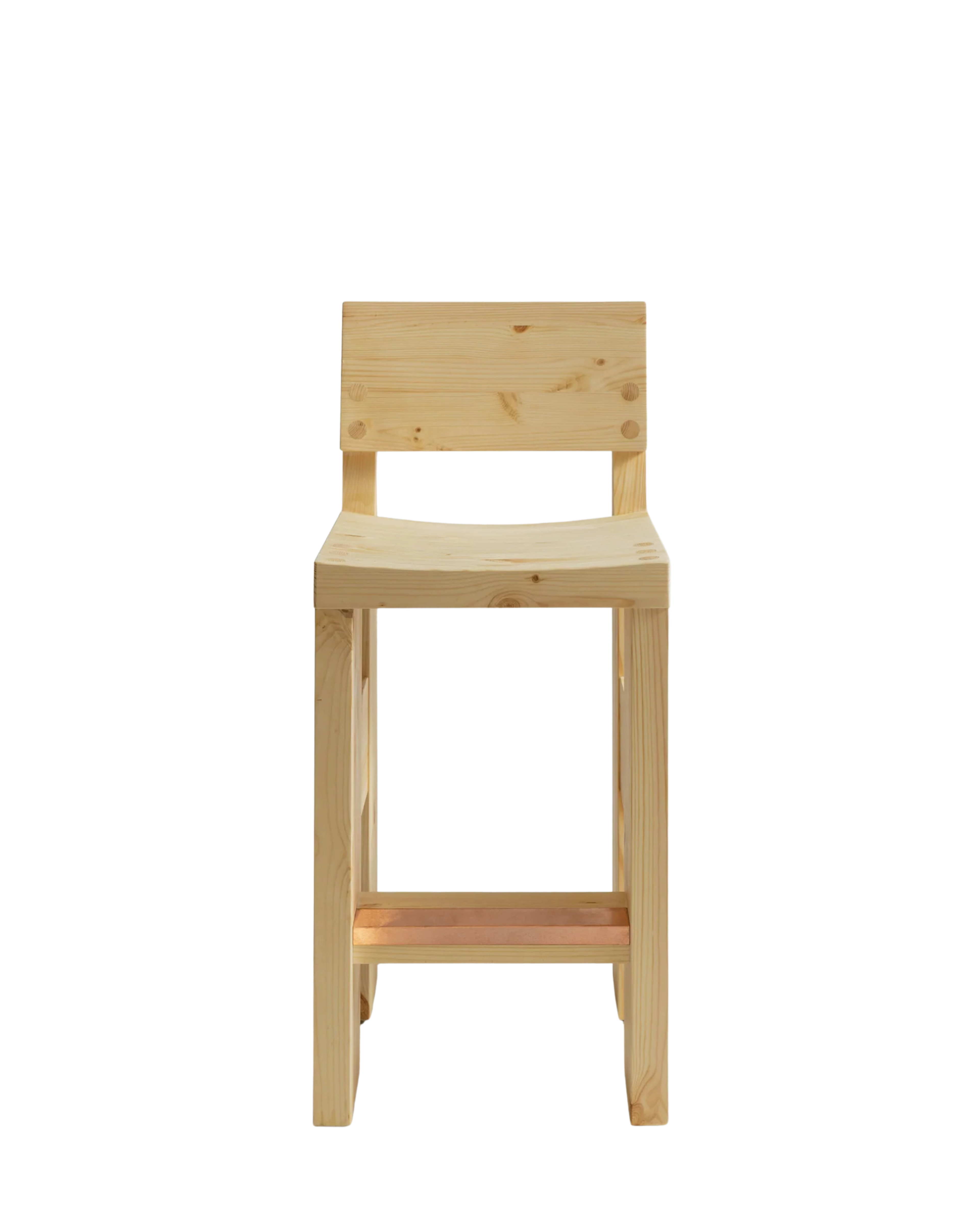 Vaarnii 001 Bar Stool สตูลสูงไม้ pine โครงสร้างแข็งแรง แสดงลายไม้ธรรมชาติ