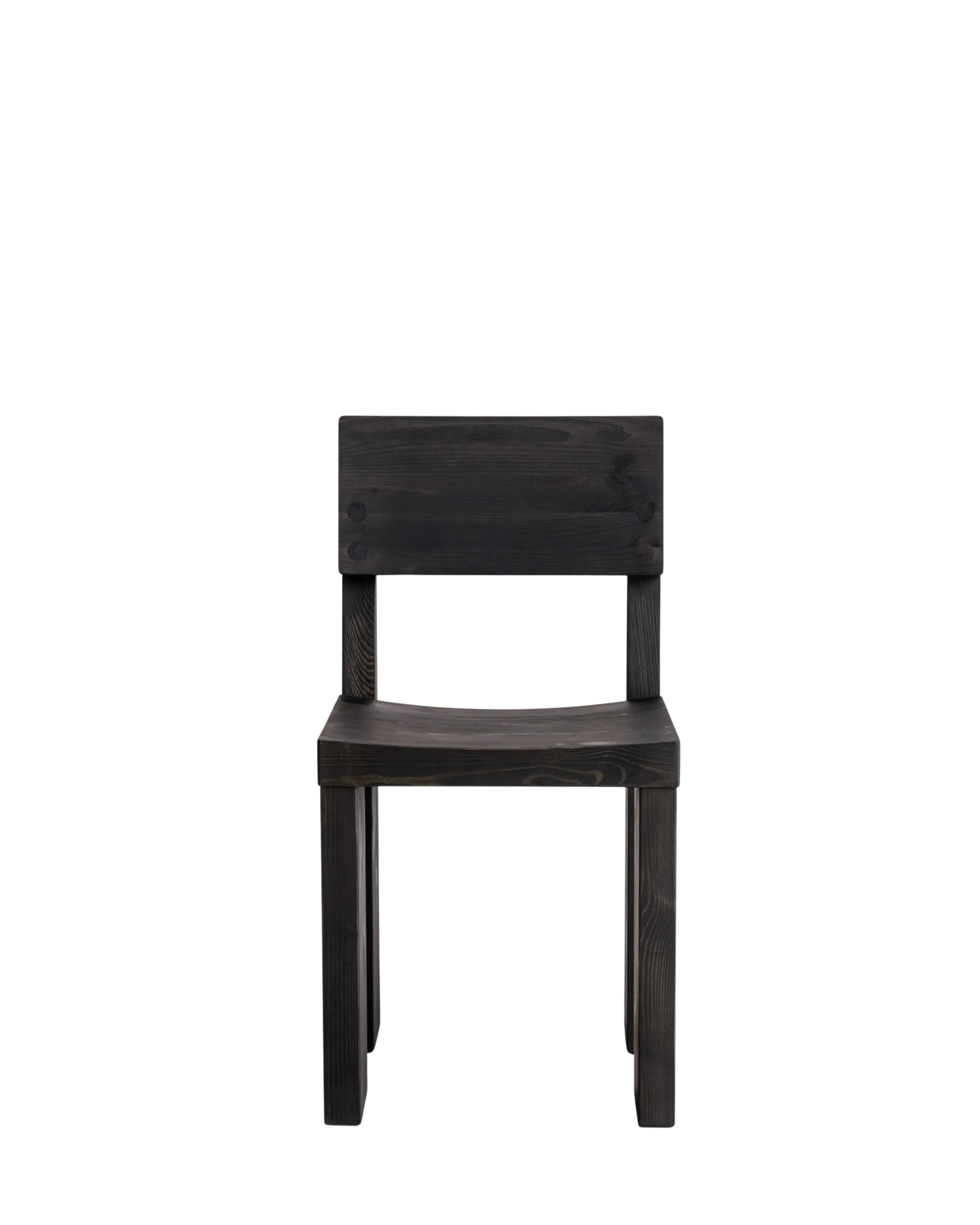Vaarnii 001 Dining Chair Black เก้าอี้ไม้ pine สีดำ แสดงลายไม้ธรรมชาติ