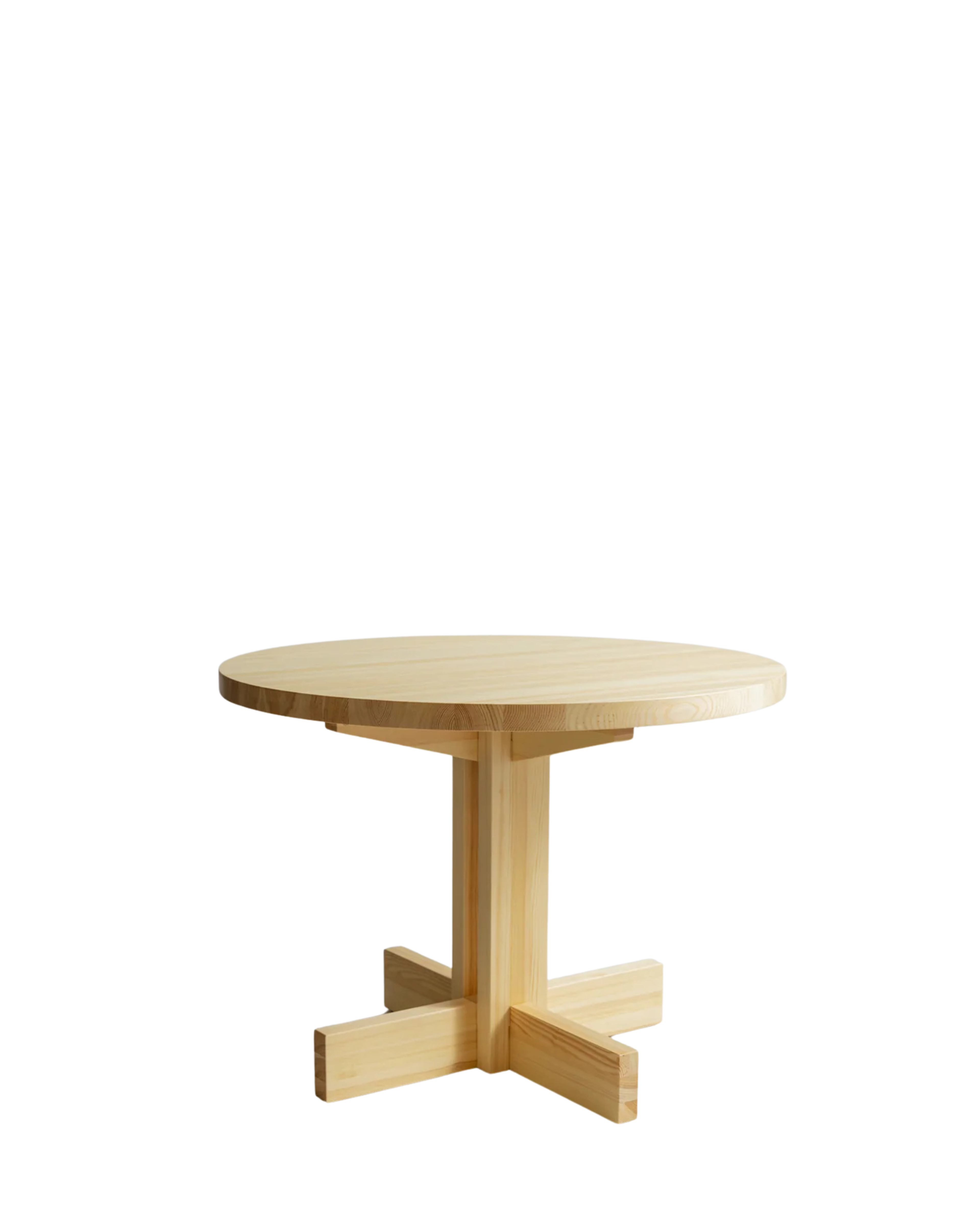 Vaarnii 001 Dining Table Round โต๊ะอาหารไม้ pine ทรงกลม แสดงลายไม้ธรรมชาติ