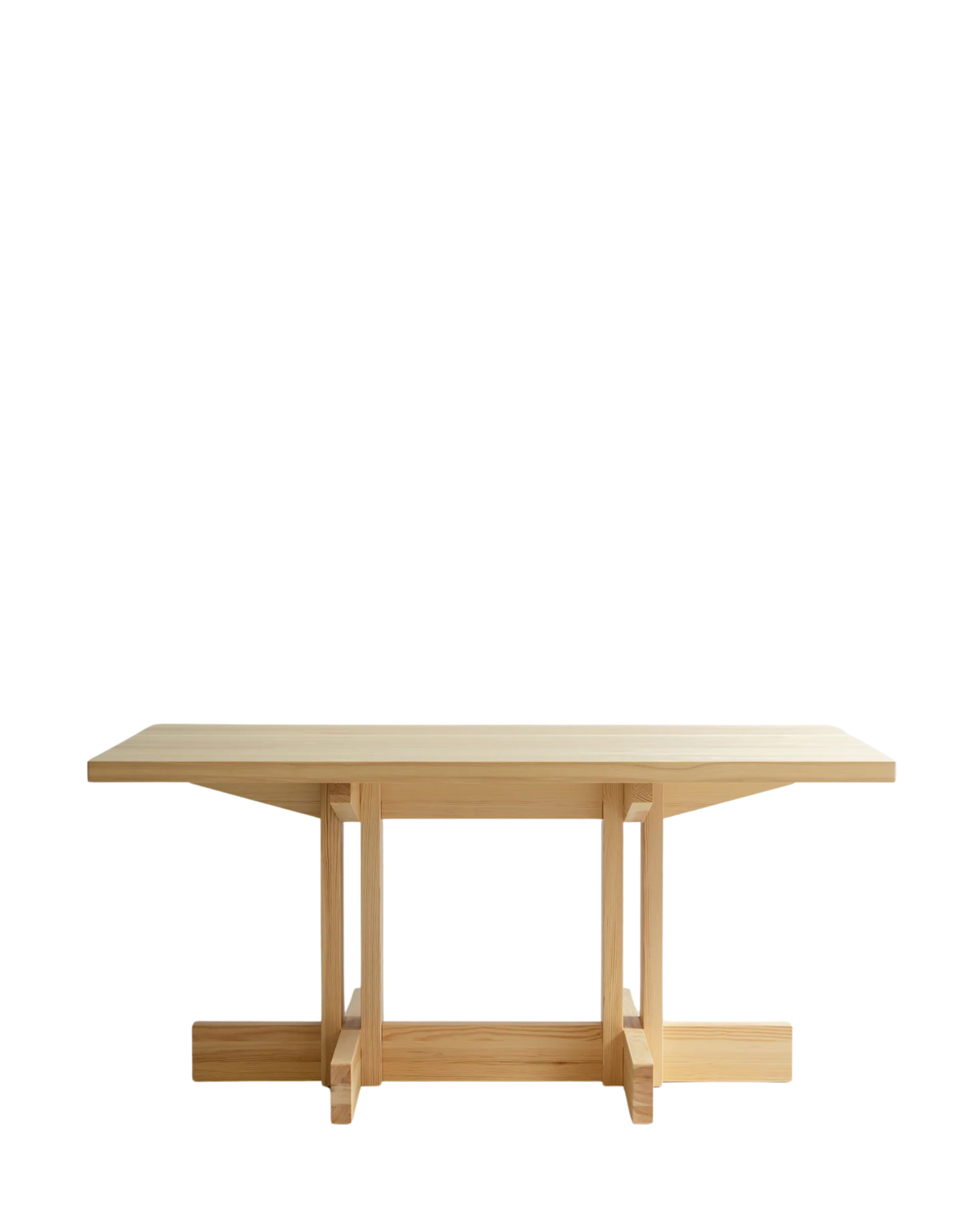 Vaarnii 001 Dining Table Rectangular โต๊ะอาหารไม้ pine ทรงสี่เหลี่ยม แสดงลายไม้ธรรมชาติ