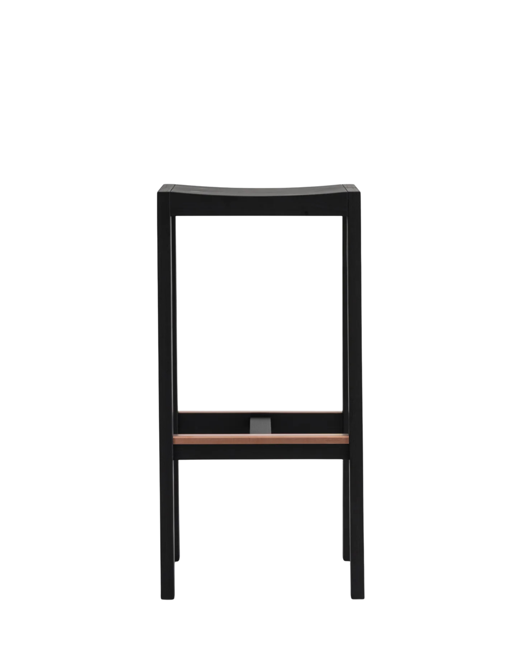 Vaarnii 016 Maasto Bar Stool Black สตูลไม้ pine สีดำ พร้อมที่วางเท้า copper