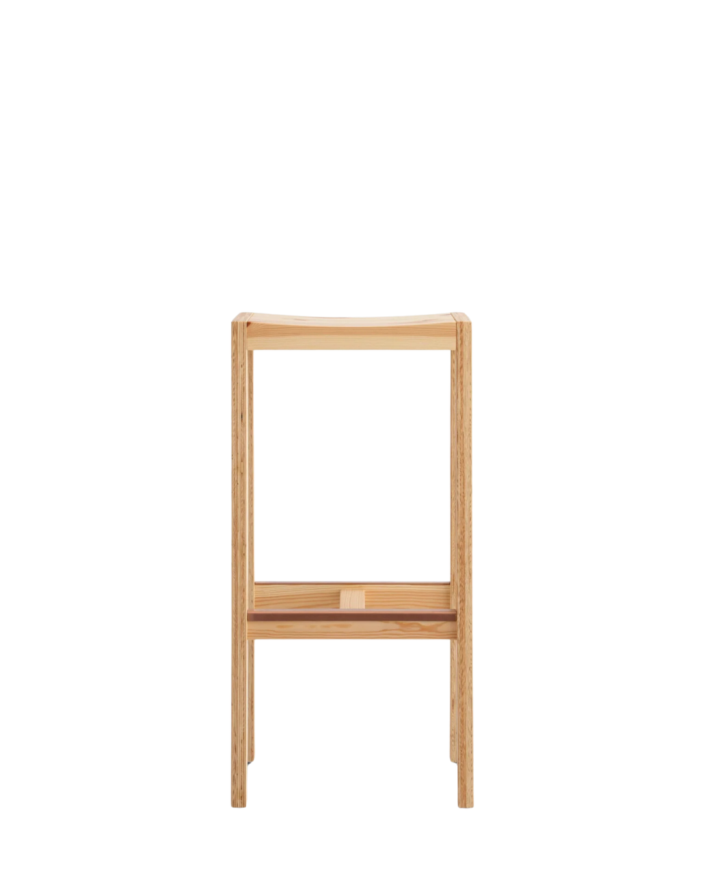 Vaarnii 016 Maasto Bar Stool สตูลไม้ pine โครงสร้างเรียบง่าย พร้อมที่วางเท้า copper