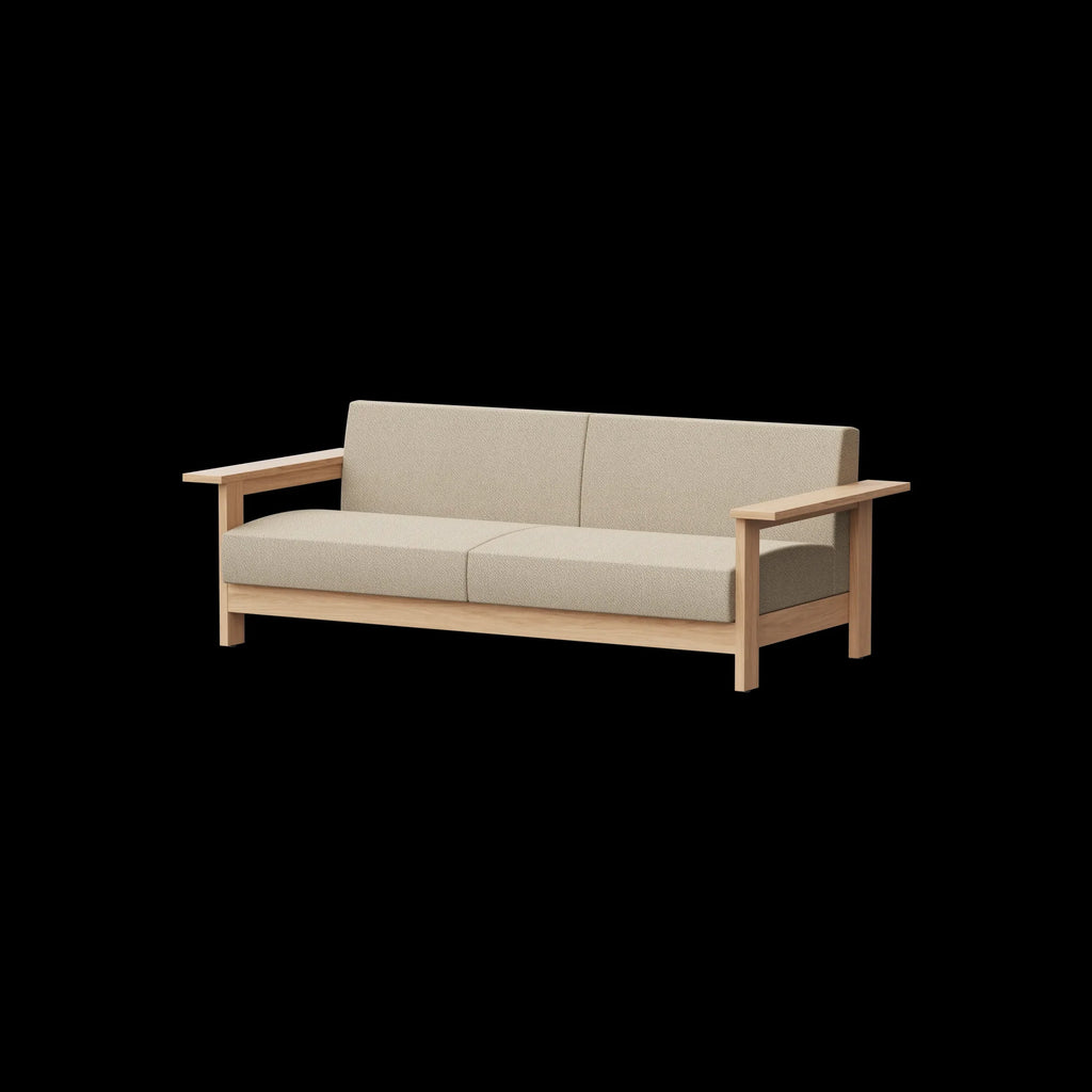 Ishinomaki Laboratory Sofa 3P โซฟากลางแจ้งโครงไม้ พร้อมเบาะผ้า ออกแบบโดย Keiji Ashizawa