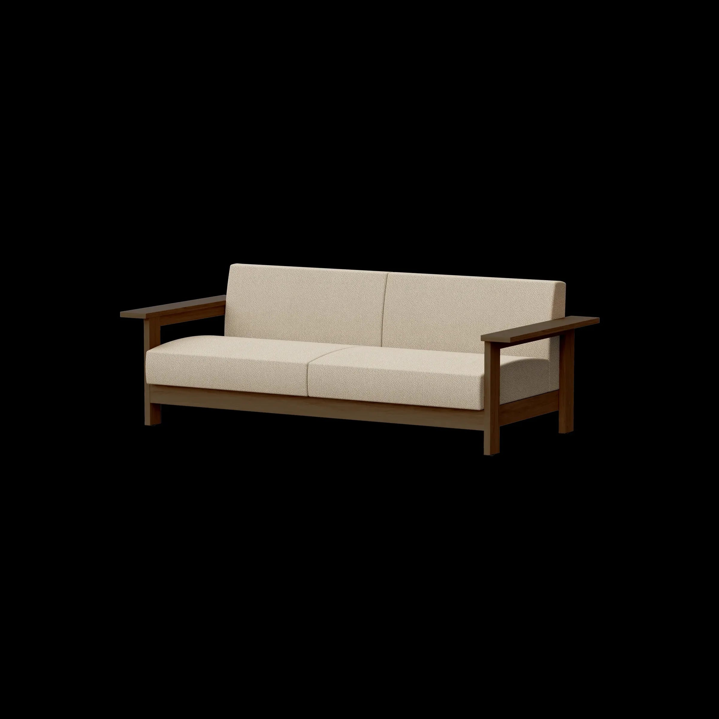 Ishinomaki Laboratory Sofa 3P โซฟากลางแจ้งโครงไม้ พร้อมเบาะผ้า ออกแบบโดย Keiji Ashizawa
