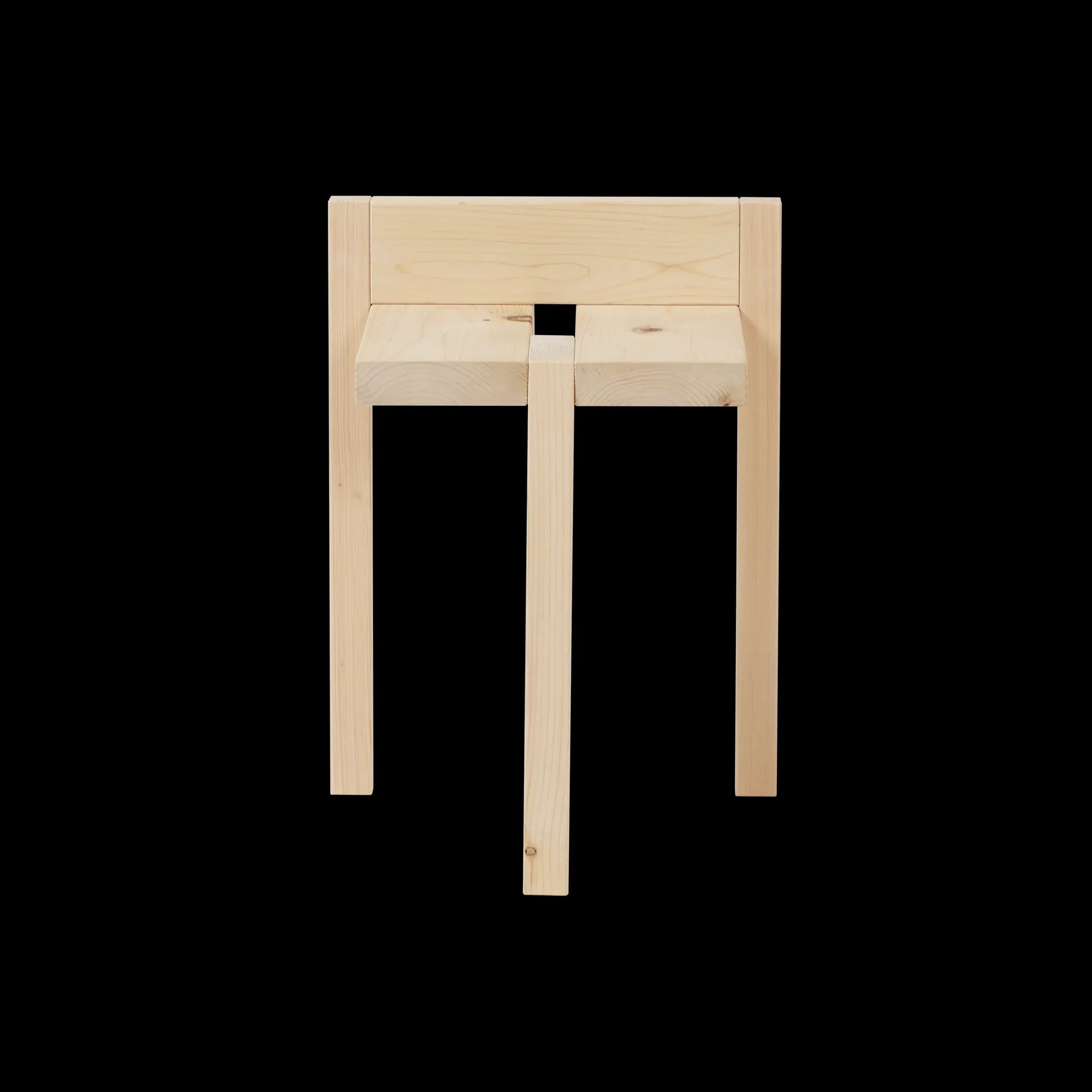 Ishinomaki Laboratory TRIPODAL STOOL สตูลไม้สามขา ขาหน้าเอียงเล็กน้อย ออกแบบโดย Studio Adjective