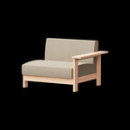 Ishinomaki Laboratory Sofa 1.5P One Arm โซฟากลางแจ้งพนักพิงด้านเดียว โครงไม้ พร้อมเบาะผ้า ออกแบบโดย Keiji Ashizawa