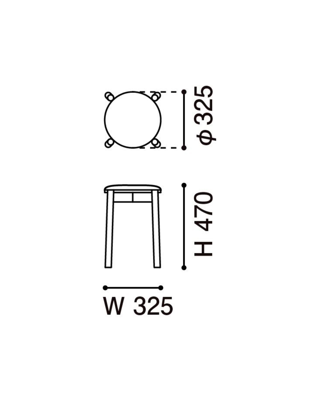 Karimoku New Standard Castor Stool Plus Pad สตูลไม้โอ๊คเบาะบุทรงกลม