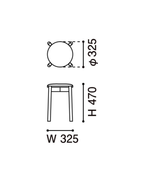 Karimoku New Standard Castor Stool Plus Pad สตูลไม้โอ๊คเบาะบุทรงกลม