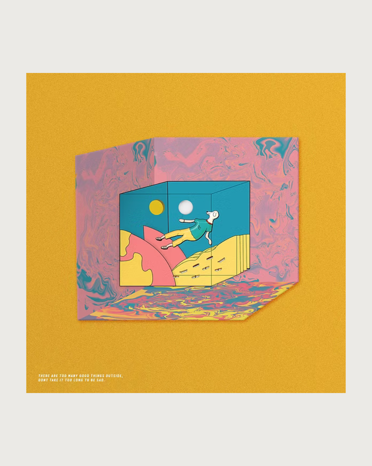 งานพิมพ์ศิลปะโดย Summerdojo โทนสีและรูปทรงแบบไซเคเดลิก เหมาะสำหรับตกแต่งพื้นที่ภายในบ้าน