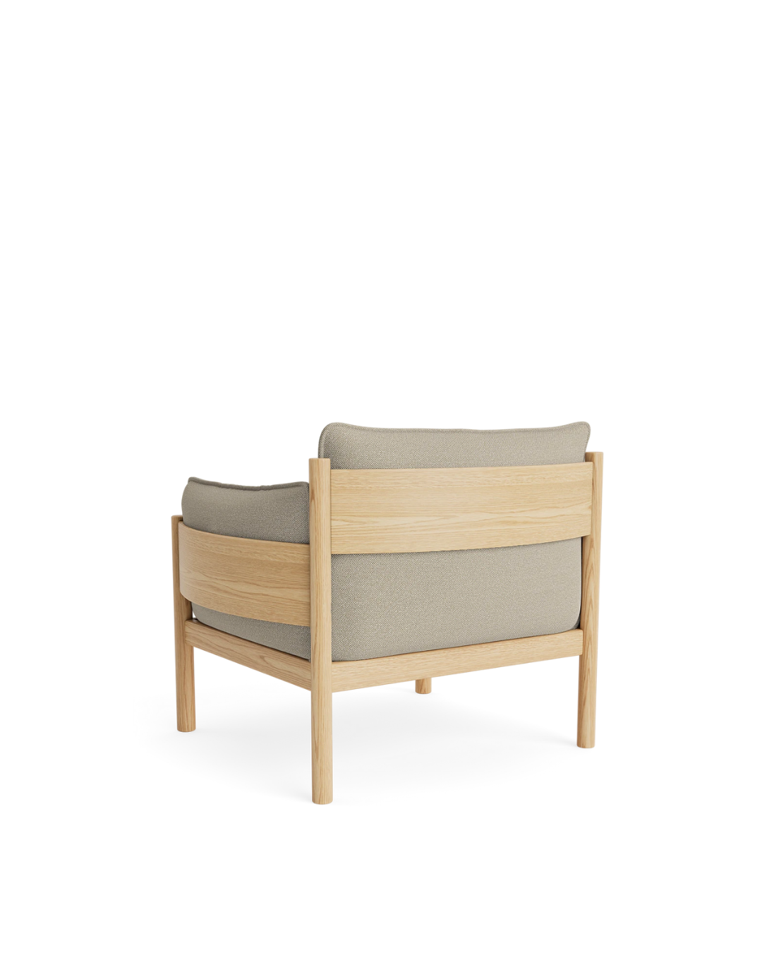 เก้าอี้นวม MEMO โครงไม้โอ๊ก เบาะฟองน้ำเย็น หุ้มผ้าหรือหนัง สไตล์นอร์ดิก จาก MAKE Nordic ออกแบบโดย Studio Tolvanen