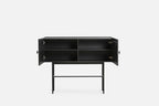 Array Sideboard (180 cm) ตู้เก็บของไม้ oak veneer พร้อมขาโลหะสีดำ ออกแบบโดย Says Who