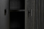 Array Sideboard (180 cm) ตู้เก็บของไม้ oak veneer พร้อมขาโลหะสีดำ ออกแบบโดย Says Who