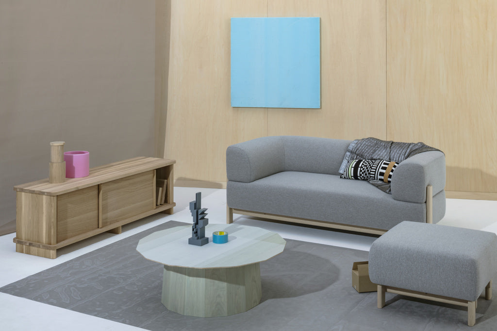Karimoku New Standard Elephant Sofa 2-Seater โซฟา 2 ที่นั่งเบาะบุผ้าฐานไม้เกาลัด ออกแบบโดย Christian Haas