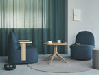 Karimoku New Standard Polar Lounge Chair S เก้าอี้เลานจ์เบาะบุผ้าฐานไม้โอ๊ค ออกแบบโดย Moritz Schlatter