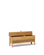 ม้านั่งไม้เก็บของ Form & Refine A Line Storage Bench 111 ช่องแยกสองส่วน หูจับหนัง ขาเฉือนองศา มีให้เลือก Oak, White Oak และ Black