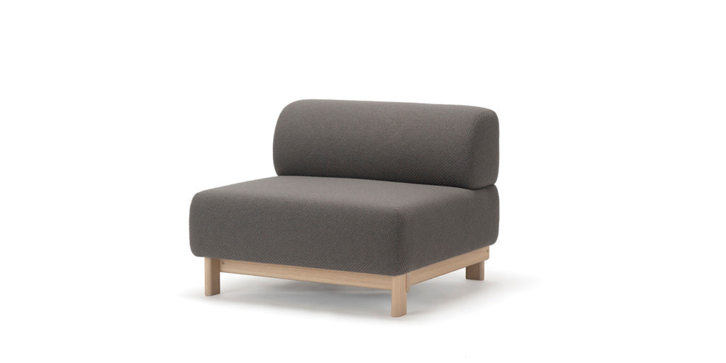 Karimoku New Standard Elephant Sofa 1-Seater Bench โมดูลโซฟาเบาะบุผ้าฐานไม้เกาลัด ออกแบบโดย Christian Haas