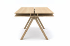 Karimoku New Standard Spectrum Workstation DT190 โต๊ะประชุมไม้โอ๊คดีไซน์ double tabletop พร้อมช่องเก็บของและระบบจัดการสายไฟ ออกแบบโดย Geckeler Michels