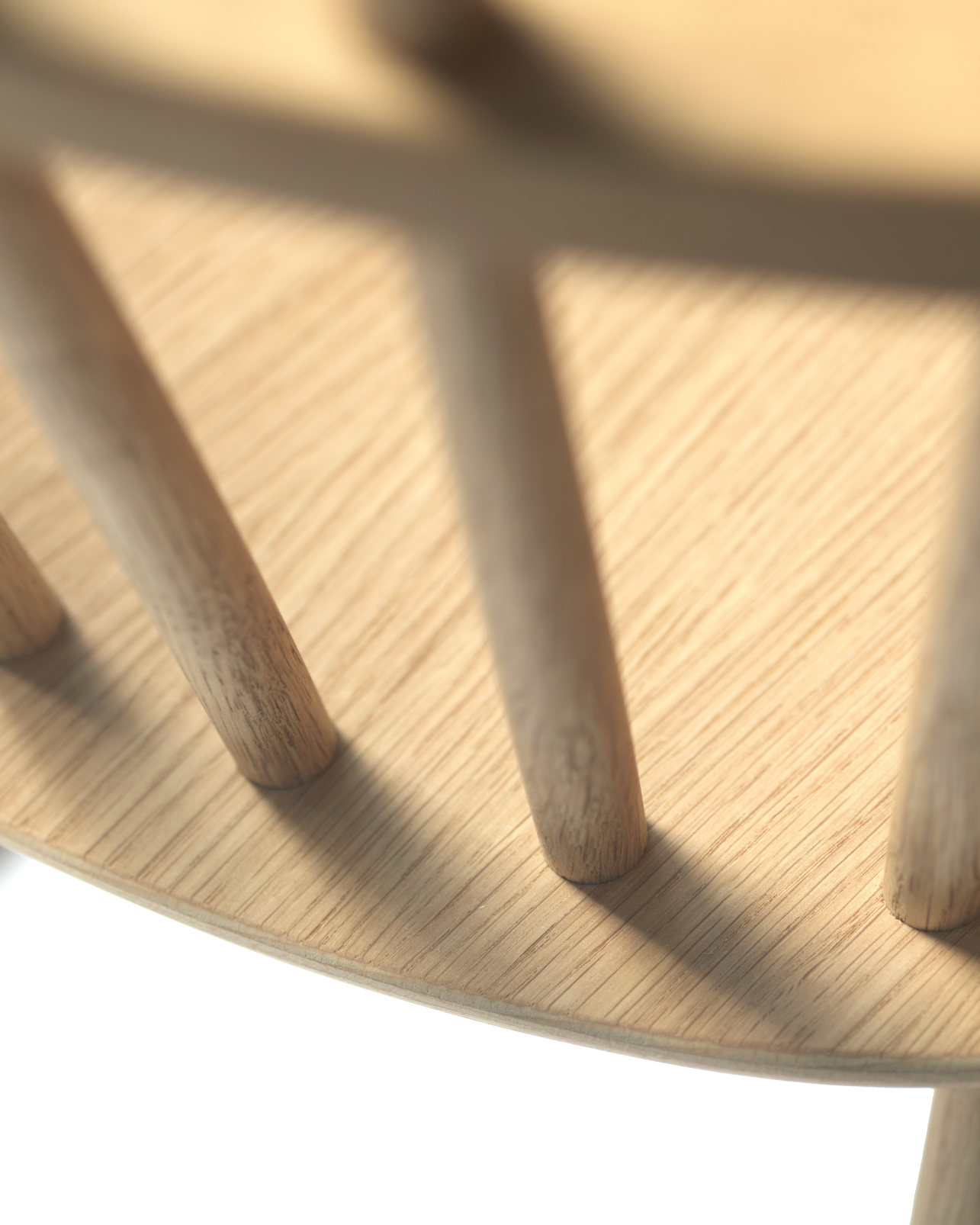 FDB Møbler J52G Rocking Chair โดย Børge Mogensen เก้าอี้โยกไม้โอ๊ก/บีช พนักพิงสไตล์ Windsor ดีไซน์ทศวรรษ 1950 เคลือบน้ำมัน