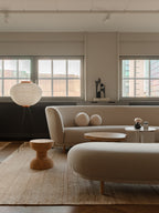 Dandy 3 Seater Sofa โซฟาสามที่นั่งทรงโค้งพร้อมฐานไม้ oak จาก Massproductions