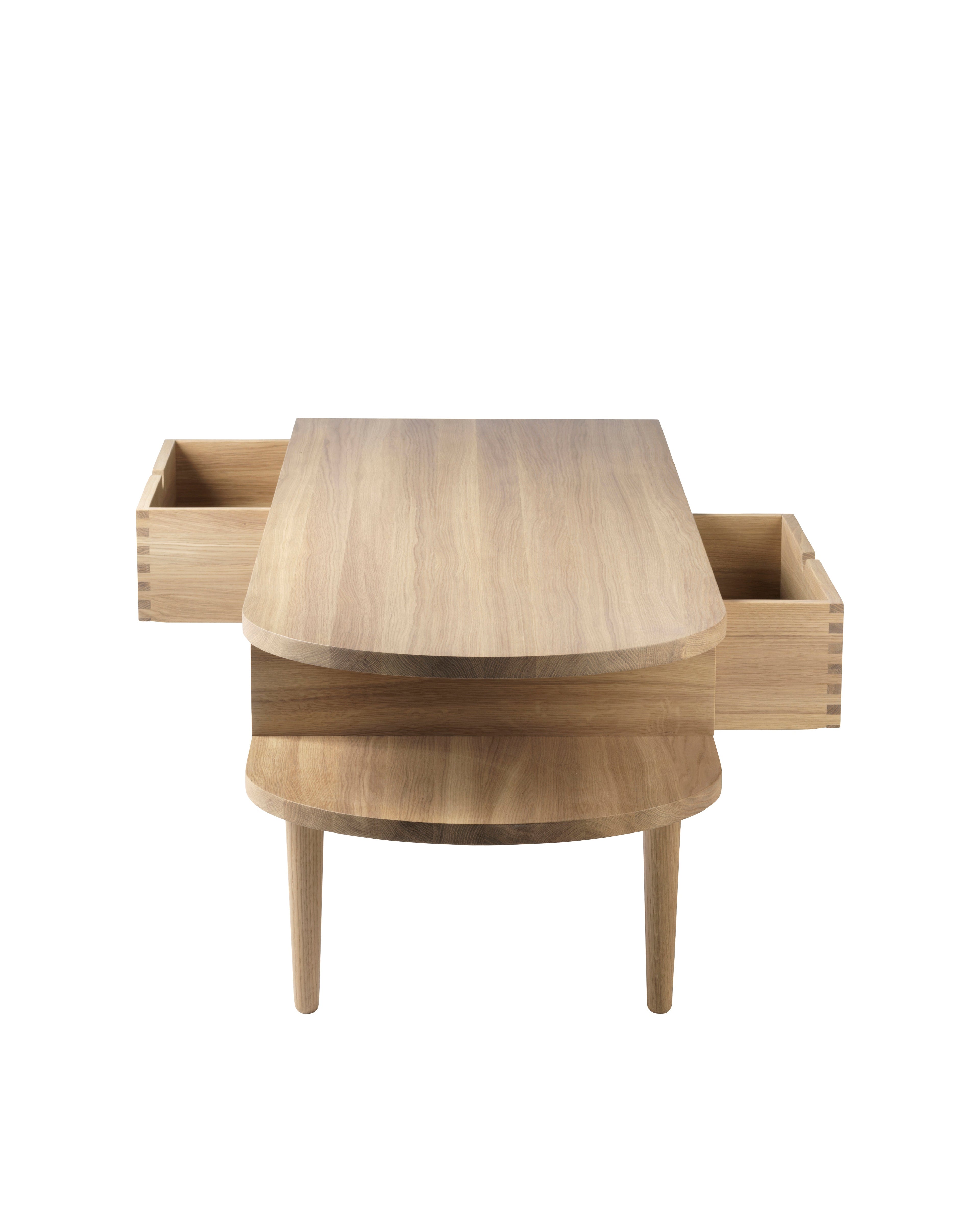 FDB Møbler F24 Bench โดย Mot & Bergstrøm ม้านั่งอเนกประสงค์ไม้โอ๊กพร้อมลิ้นชัก มีสองขนาด Small และ Large ดีไซน์ปี 2017