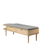 FDB Møbler F24 Bench โดย Mot & Bergstrøm ม้านั่งอเนกประสงค์ไม้โอ๊กพร้อมลิ้นชัก มีสองขนาด Small และ Large ดีไซน์ปี 2017