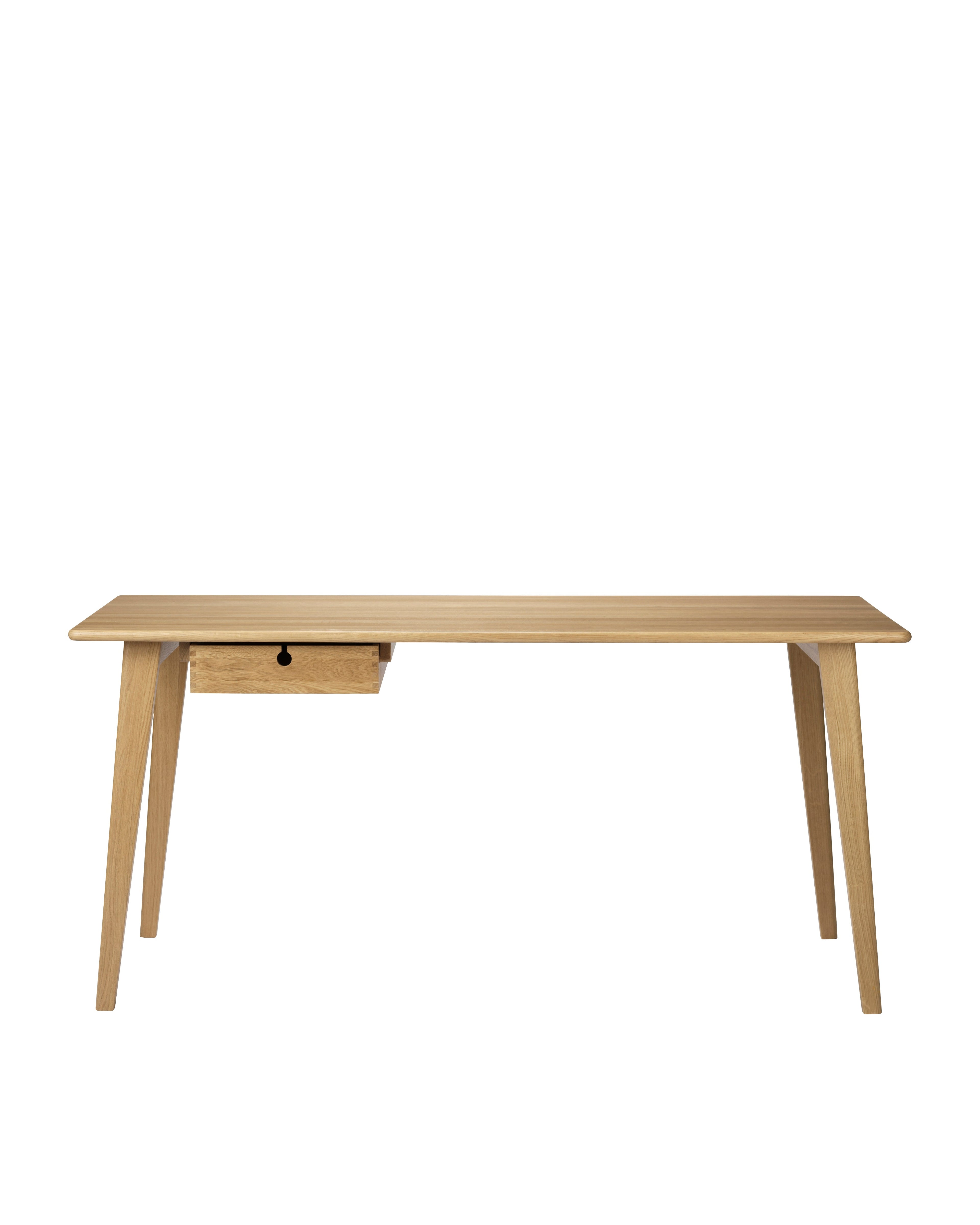FDB Møbler C67 Butler Desk โต๊ะทำงานไม้โอ๊กดีไซน์มินิมอลโดย Foersom & Hiort-Lorenzen พร้อมลิ้นชักสอดสองด้าน มีสองขนาด 120 และ 156 ซม.
