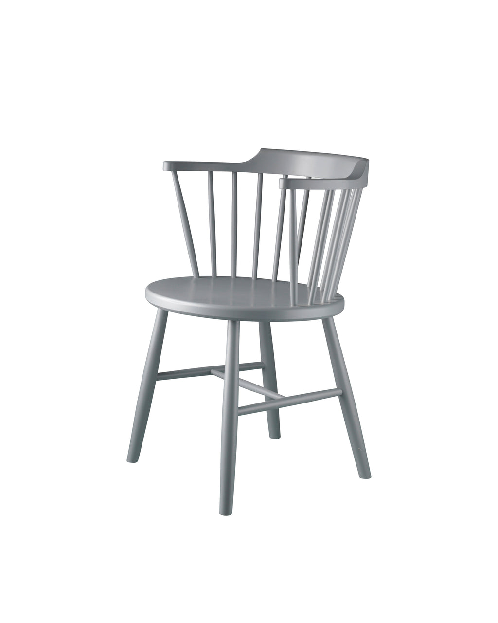 FDB Møbler J18 Chair ดีไซน์โดย Børge Mogensen มุมด้านหน้า โครงสร้างไม้โอ๊ก พื้นผิวเคลือบน้ำมัน และที่นั่งทรงโค้งแบบ bowl-shaped