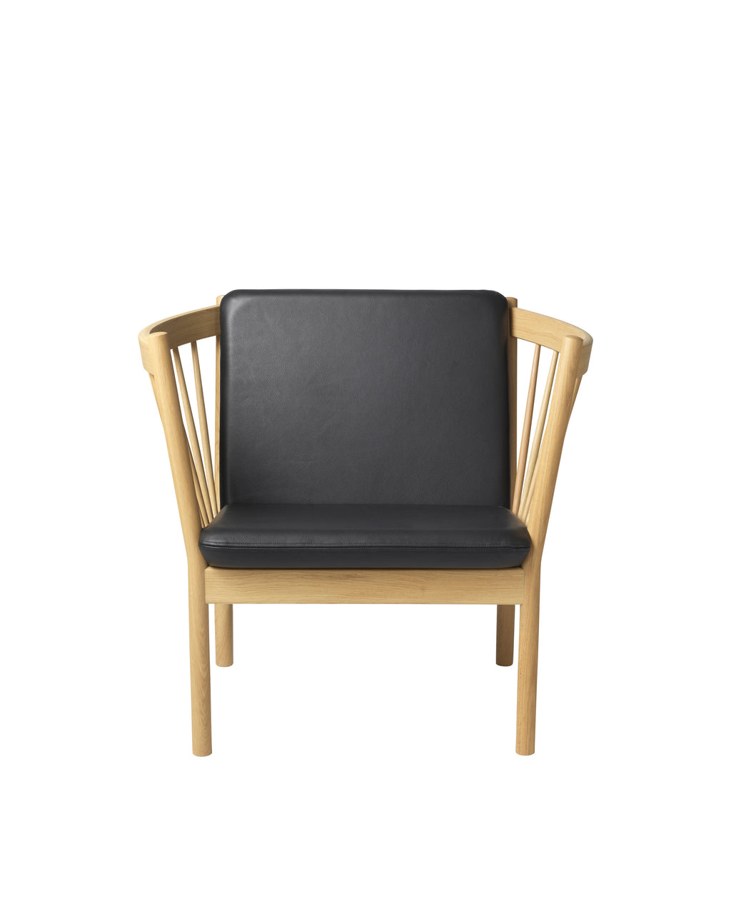 FDB Møbler J146 Armchair โดย Erik Ole Jørgensen โครงไม้โอ๊กเคลือบ lacquered พนักพิงแบบ spoke-back บุผ้าหรือหนัง ดีไซน์ปี 1978