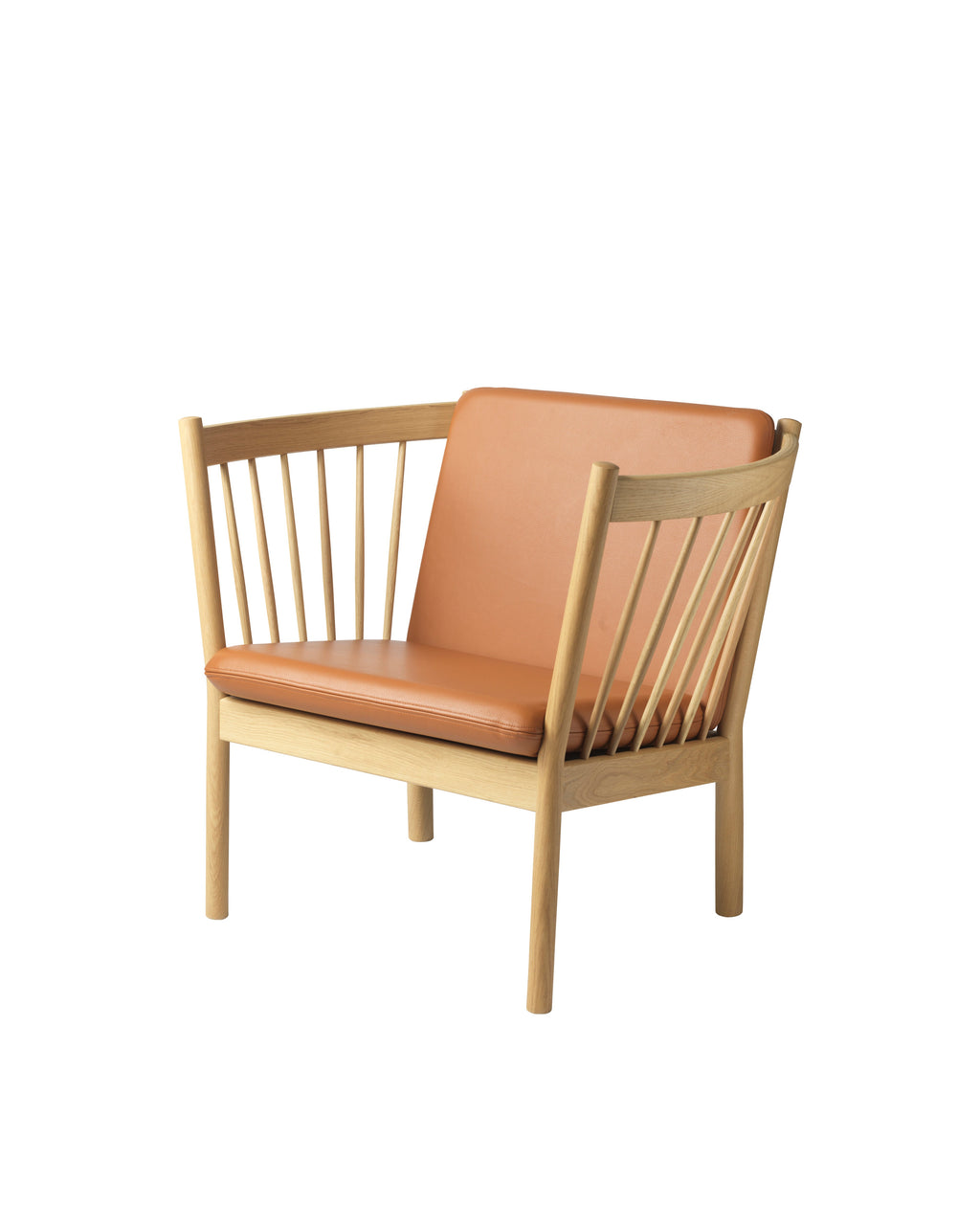 FDB Møbler J146 Armchair โดย Erik Ole Jørgensen โครงไม้โอ๊กเคลือบ lacquered พนักพิงแบบ spoke-back บุผ้าหรือหนัง ดีไซน์ปี 1978