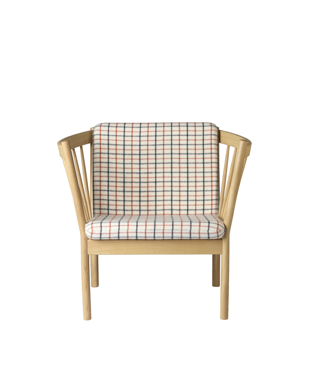 FDB Møbler J146 Armchair โดย Erik Ole Jørgensen โครงไม้โอ๊กเคลือบ lacquered พนักพิงแบบ spoke-back บุผ้าหรือหนัง ดีไซน์ปี 1978