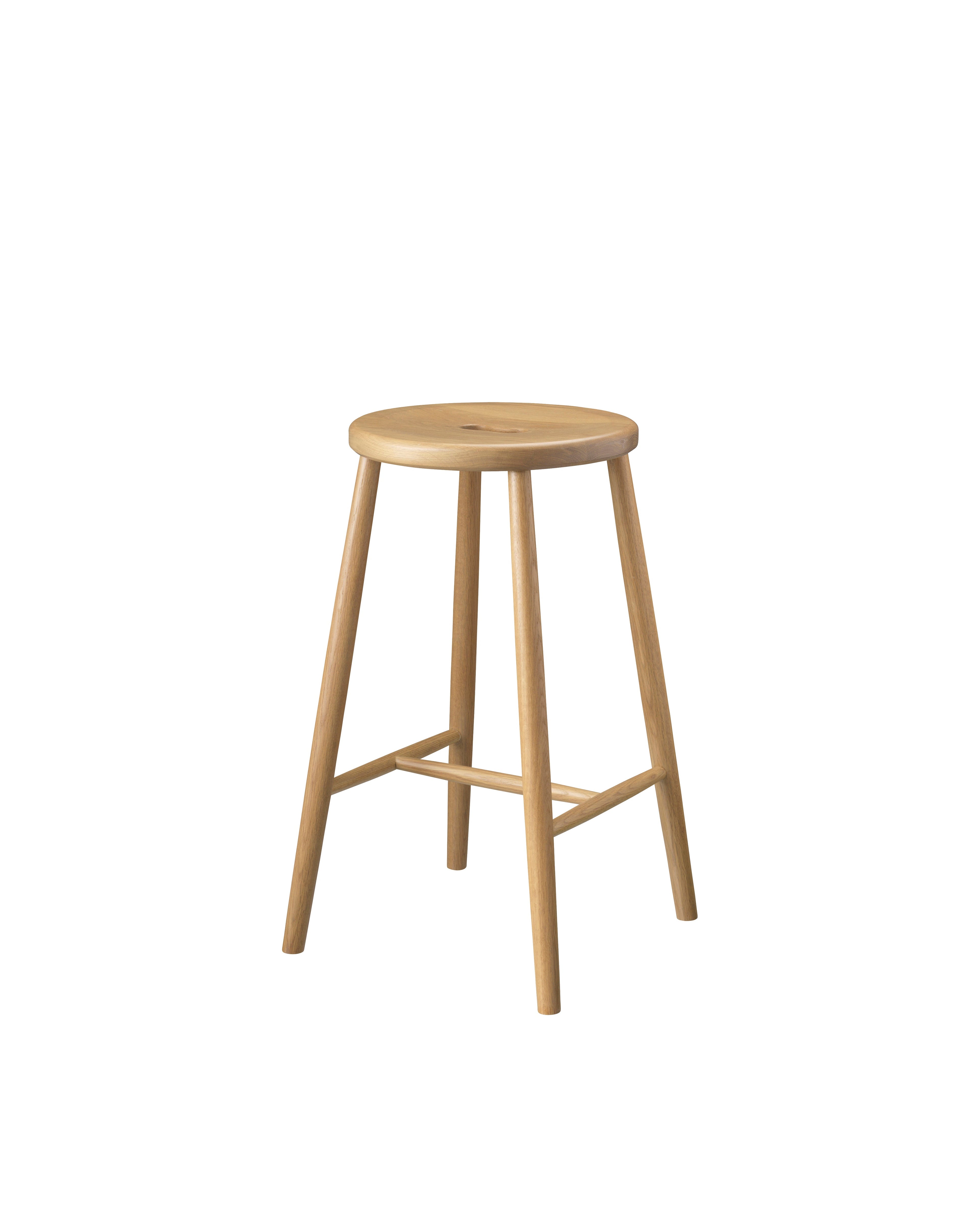 FDB Møbler J27C Counter Stool โดย Børge Mogensen ม้านั่งเคาน์เตอร์ไม้โอ๊ก/บีช ที่นั่งไม้เรียบ ดีไซน์คลาสสิกปี 1949