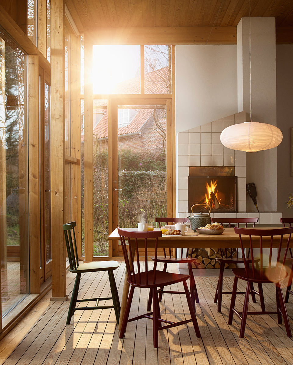 FDB Møbler J46 Chair โดย Poul M. Volther ทำจากไม้บีช/โอ๊ค ดีไซน์พนักพิงซี่ไม้ปี 1956 เคลือบผิวน้ำแบบ lacquered