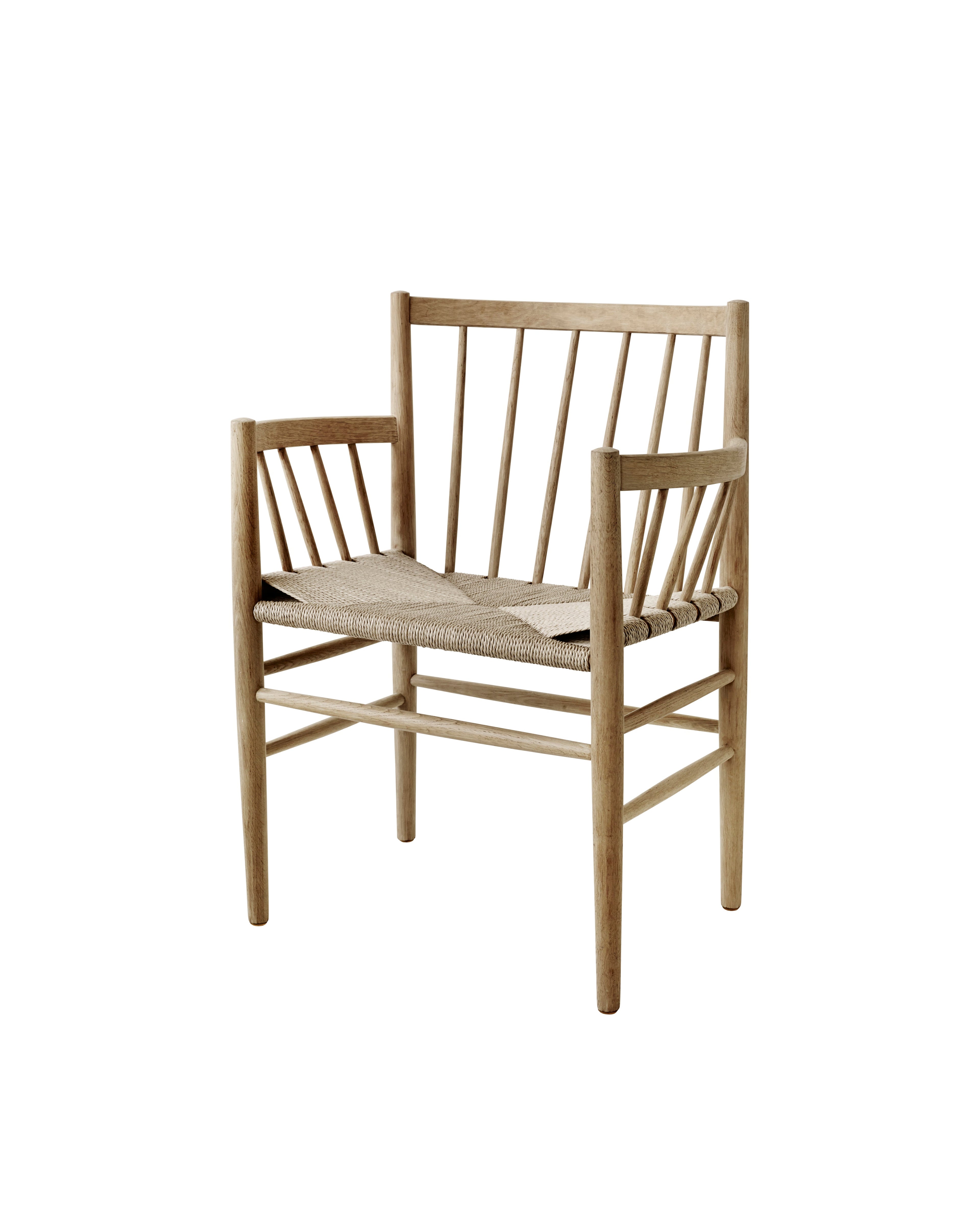 FDB Møbler J81 Chair โดย Jørgen Bækmark โครงไม้โอ๊ก ที่นั่งกระดาษถัก natural ดีไซน์คลาสสิกปี 1962