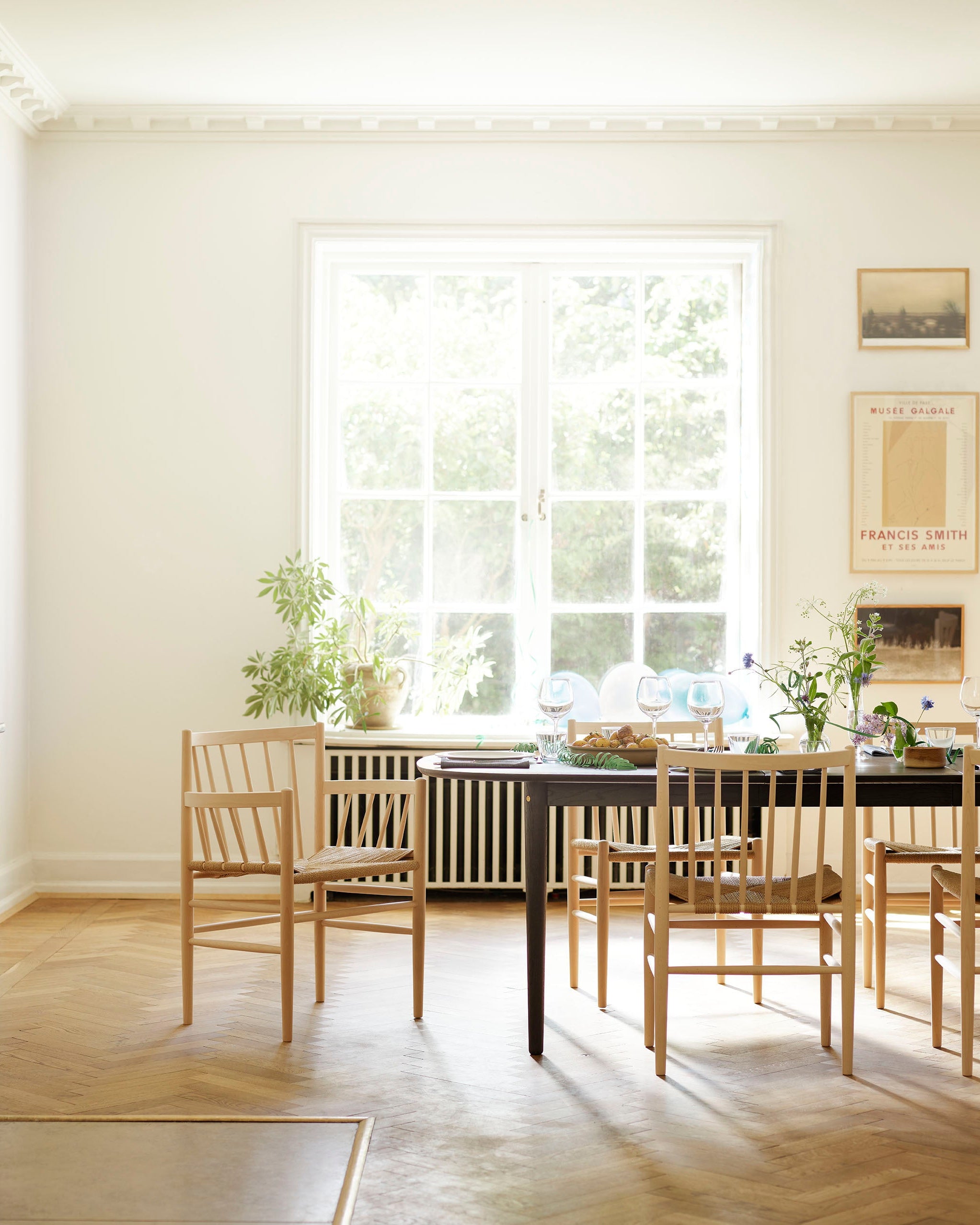 FDB Møbler J81 Chair โดย Jørgen Bækmark โครงไม้โอ๊ก ที่นั่งกระดาษถัก natural ดีไซน์คลาสสิกปี 1962