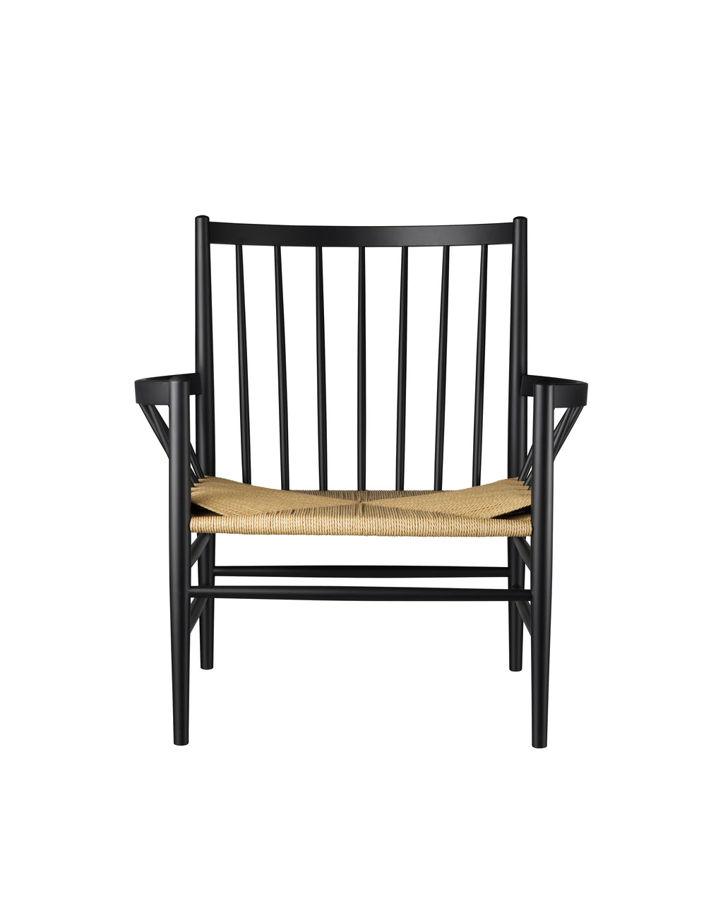 FDB Møbler J82 Lounge Chair โดย Jørgen Bækmark โครงไม้โอ๊กหรือบีช ที่นั่ง papercord natural ดีไซน์ปี 1962