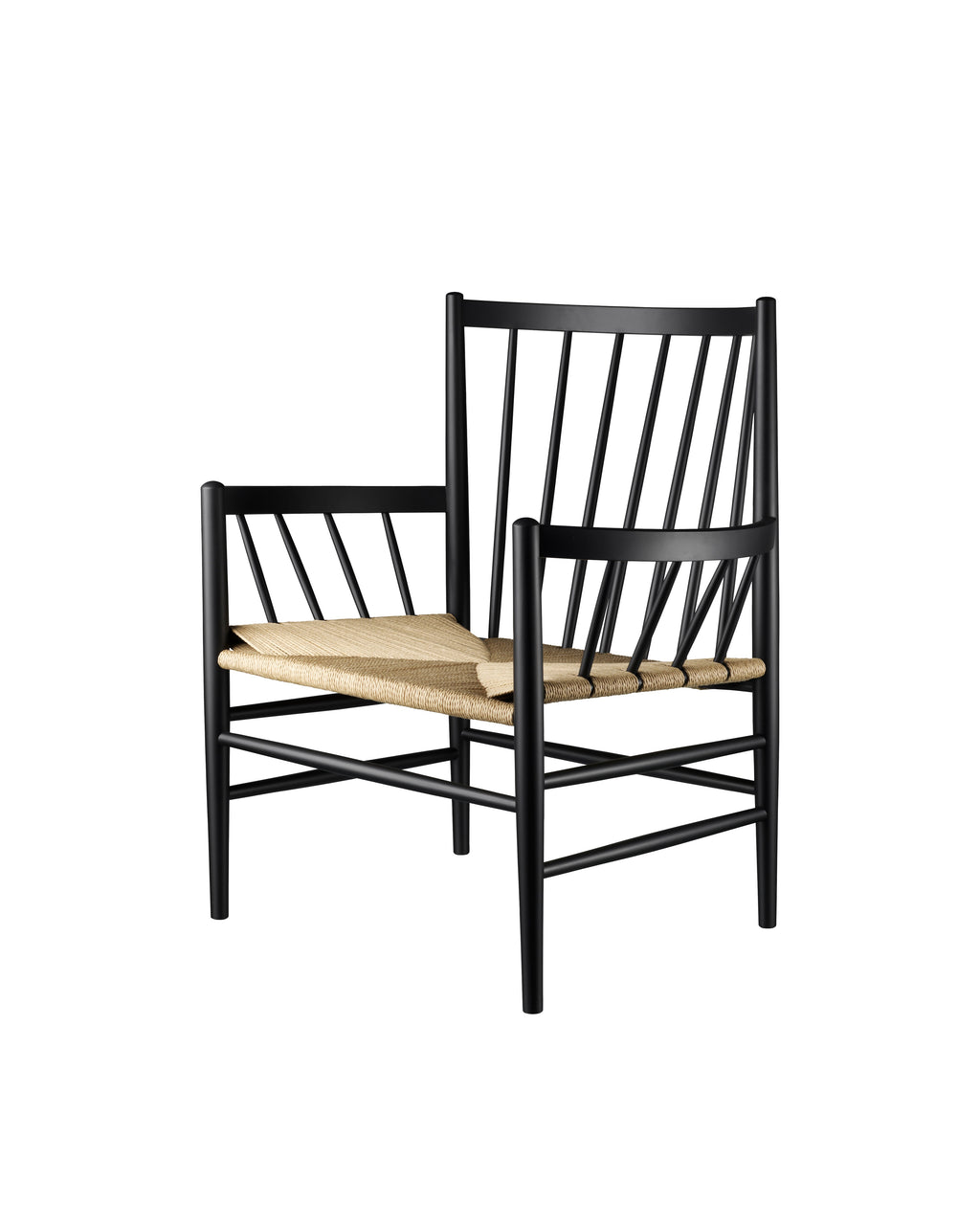 FDB Møbler J82 Lounge Chair โดย Jørgen Bækmark โครงไม้โอ๊กหรือบีช ที่นั่ง papercord natural ดีไซน์ปี 1962