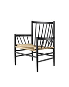 FDB Møbler J82 Lounge Chair โดย Jørgen Bækmark โครงไม้โอ๊กหรือบีช ที่นั่ง papercord natural ดีไซน์ปี 1962