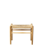 FDB Møbler J83 Series สตูลและเบนช์ไม้โอ๊ก พร้อมที่นั่ง papercord ถักมือ ดีไซน์คลาสสิกปี 1962 โดย Jørgen Bækmark