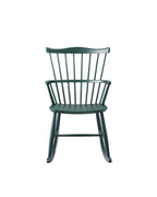 FDB Møbler J52G Rocking Chair โดย Børge Mogensen เก้าอี้โยกไม้โอ๊ก/บีช พนักพิงสไตล์ Windsor ดีไซน์ทศวรรษ 1950 เคลือบน้ำมัน