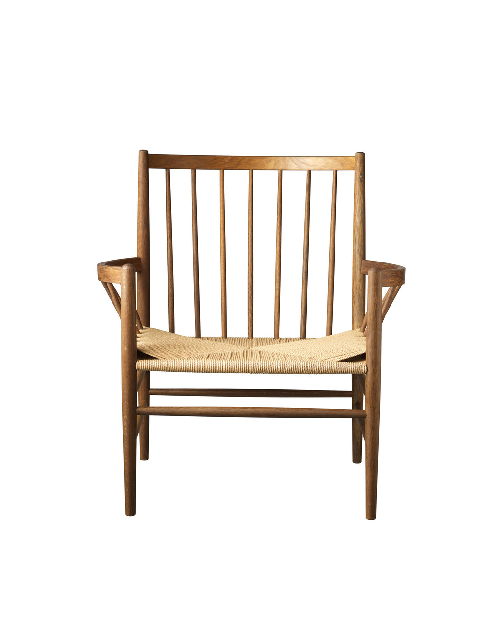 FDB Møbler J82 Lounge Chair โดย Jørgen Bækmark โครงไม้โอ๊กหรือบีช ที่นั่ง papercord natural ดีไซน์ปี 1962