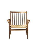 FDB Møbler J82 Lounge Chair โดย Jørgen Bækmark โครงไม้โอ๊กหรือบีช ที่นั่ง papercord natural ดีไซน์ปี 1962