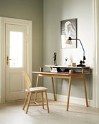 FDB Møbler J67 Chair โดย Ejvind A. Johansson ไม้โอ๊กสีธรรมชาติ พนักพิง signature ดีไซน์ปี 1957 เคลือบ lacquered water-based