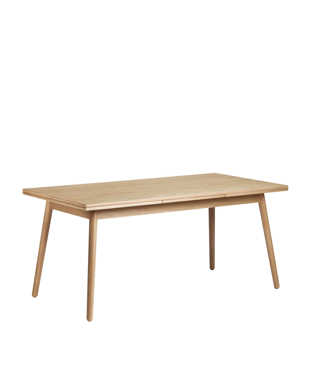 FDB Møbler C35 Dining Table Series โต๊ะไม้โอ๊กดีไซน์ปี 1957 โดย Poul M. Volther พร้อมตัวเลือกท็อปไม้โอ๊กและลิเนเลียม หลายขนาดและแผ่นต่อโต๊ะ (extension leaves)