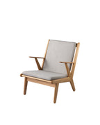 FDB Møbler J53 Armchair โดย Poul M. Volther โครงไม้โอ๊กเคลือบน้ำมัน บุผ้าเลือกได้หลายแบบ เช่น Monza, Cosmo, Grain, Main Line Flax ดีไซน์ปี 1953