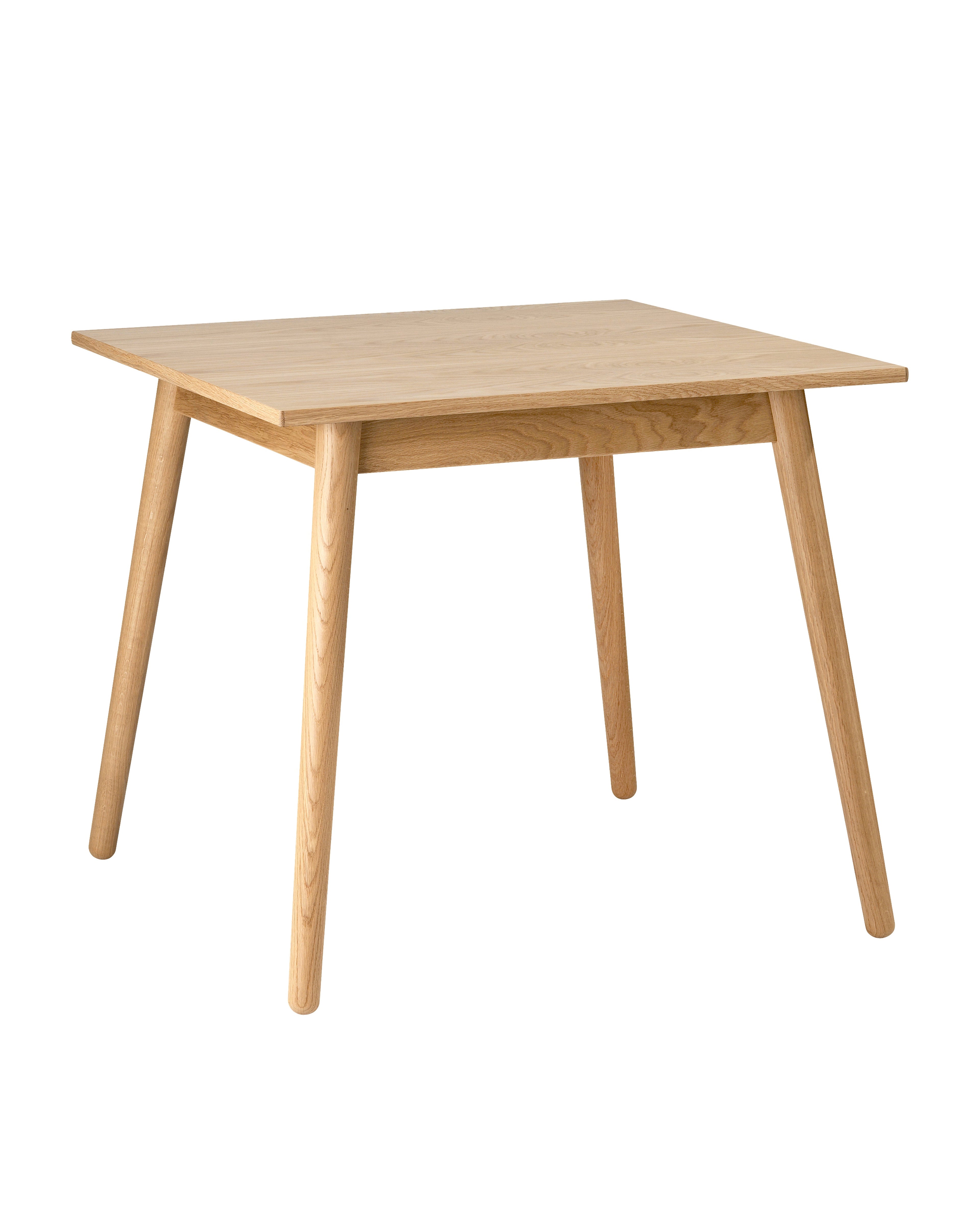 FDB Møbler C35 Dining Table Series โต๊ะไม้โอ๊กดีไซน์ปี 1957 โดย Poul M. Volther พร้อมตัวเลือกท็อปไม้โอ๊กและลิเนเลียม หลายขนาดและแผ่นต่อโต๊ะ (extension leaves)