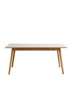 FDB Møbler C35 Dining Table Series โต๊ะไม้โอ๊กดีไซน์ปี 1957 โดย Poul M. Volther พร้อมตัวเลือกท็อปไม้โอ๊กและลิเนเลียม หลายขนาดและแผ่นต่อโต๊ะ (extension leaves)