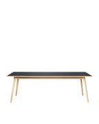 FDB Møbler C35 Dining Table Series โต๊ะไม้โอ๊กดีไซน์ปี 1957 โดย Poul M. Volther พร้อมตัวเลือกท็อปไม้โอ๊กและลิเนเลียม หลายขนาดและแผ่นต่อโต๊ะ (extension leaves)